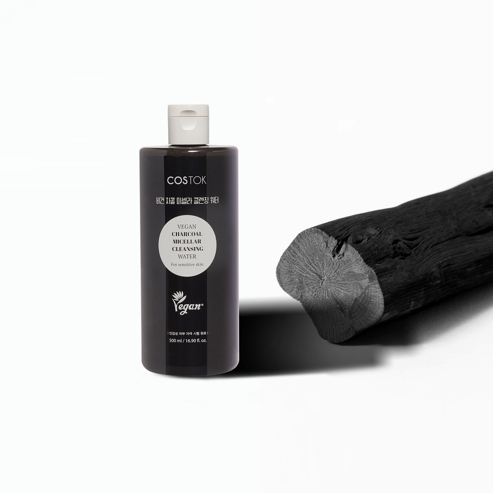 Agua limpiadora micelar de carbón vegetal