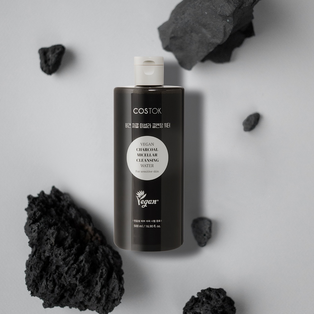 Agua limpiadora micelar de carbón vegetal