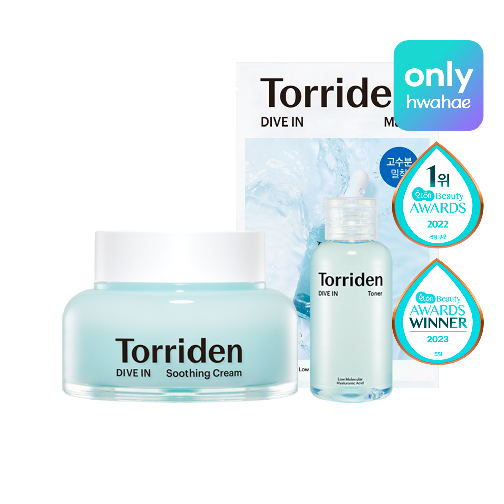 다이브인 저분자 히알루론산 수딩크림 100ml 기획(+토너 50ml+마스크 1매)