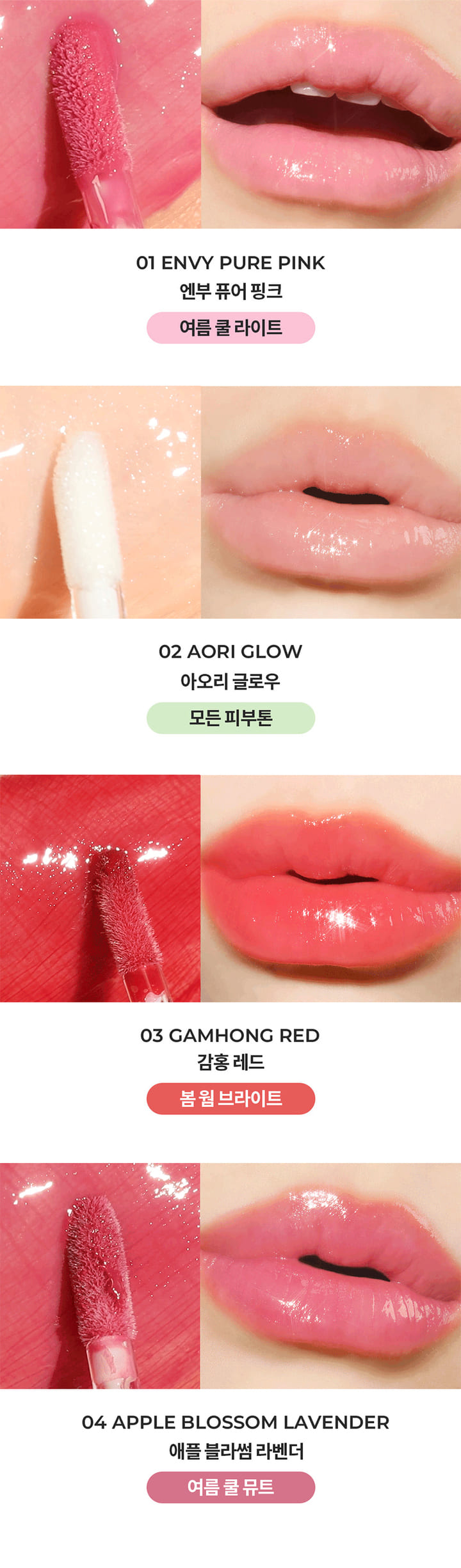 lipped c channel Milk Touch Dew Stain Sheer Lip Gloss 4ml 7 colors