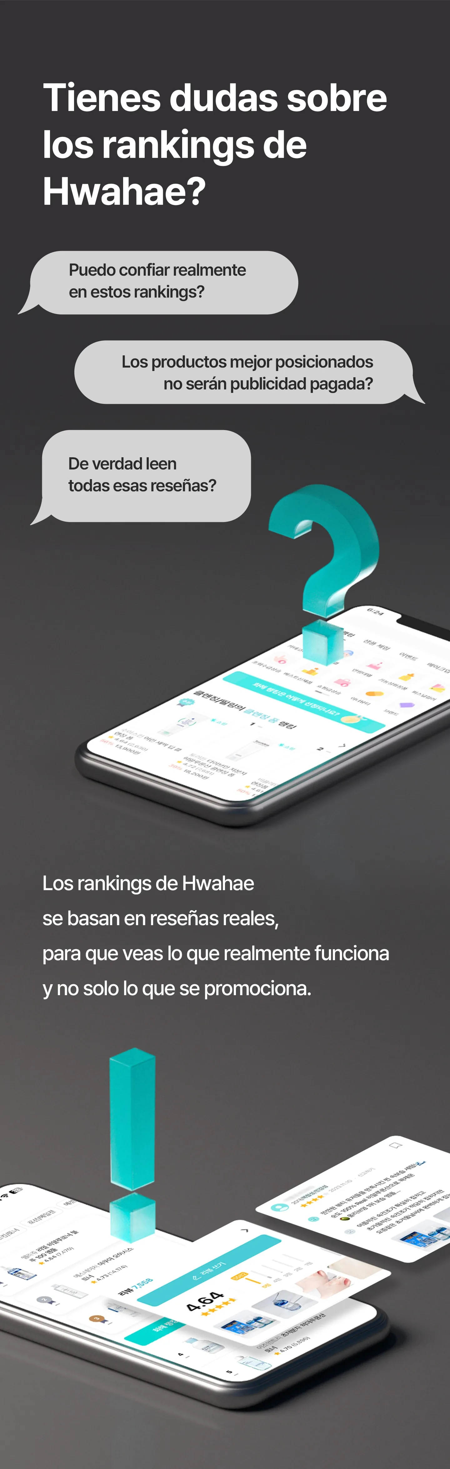 Las clasificaciones de Hwahae se determinan automáticamente mediante un algoritmo que refleja varios elementos, como el recuento de reseñas, la calificación y la frescura de las reseñas, y se configuran para cada categoría.