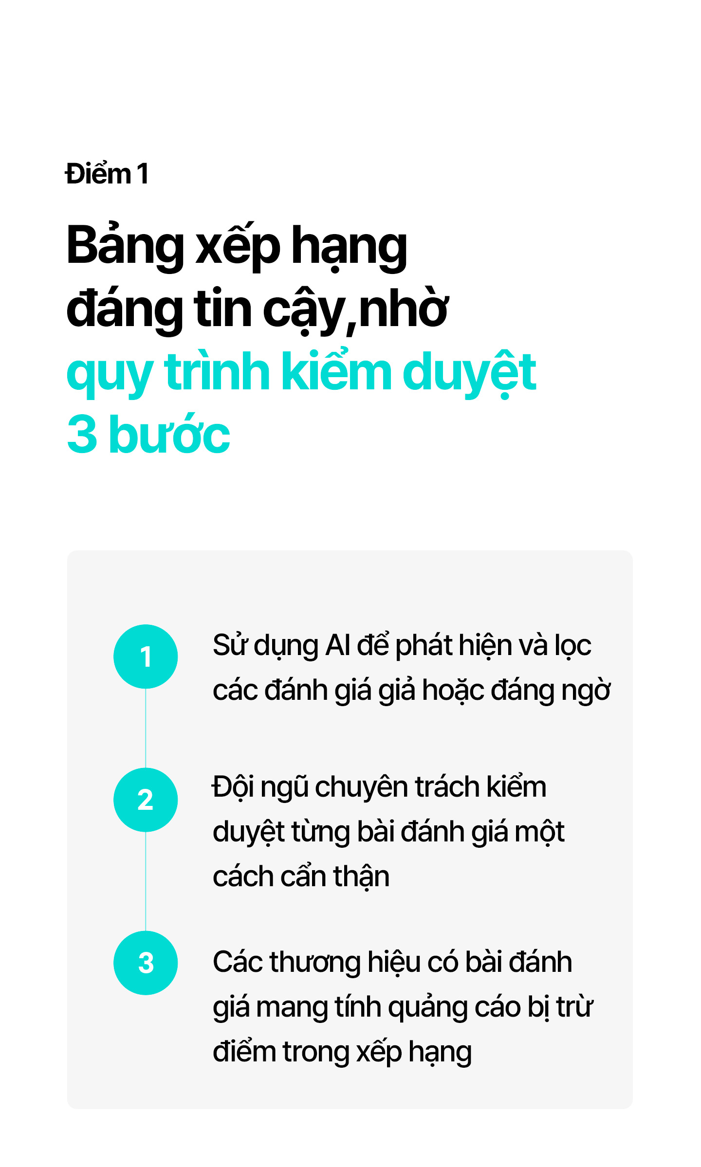 1. Người dùng tạo dựng niềm tin thông qua đánh giá, mua sản phẩm và tiếp tục sử dụng Hwahae. Đánh giá đóng vai trò quan trọng trong quyết định mua hàng.