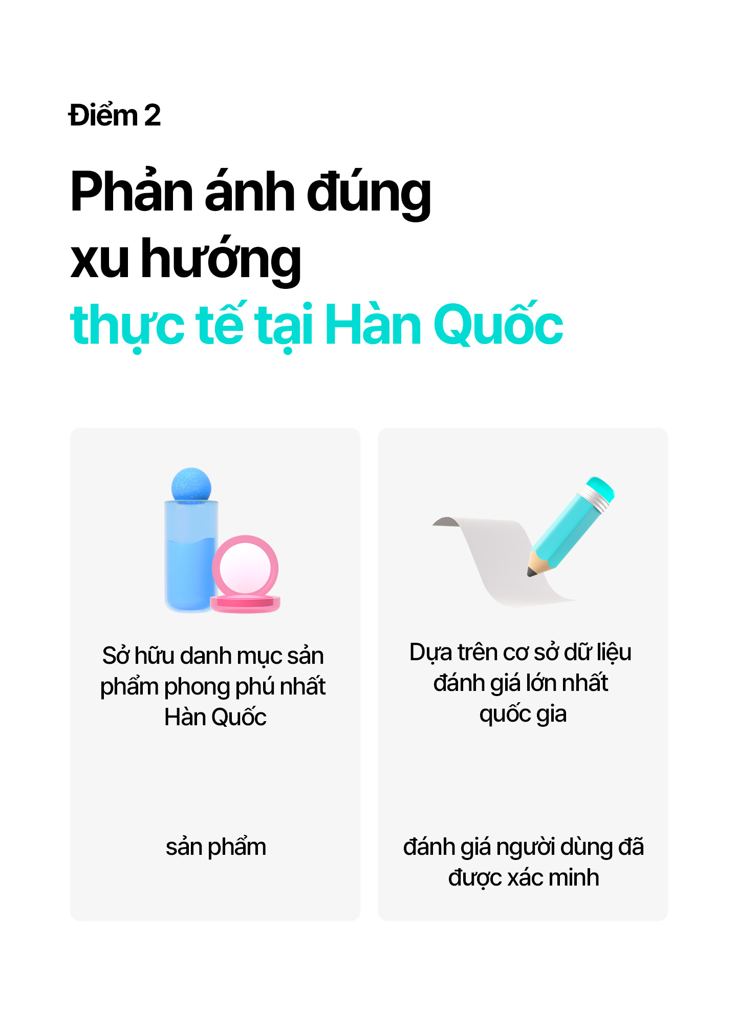 2. Người dùng tạo dựng niềm tin thông qua đánh giá, mua sản phẩm và tiếp tục sử dụng Hwahae. Đánh giá đóng vai trò quan trọng trong quyết định mua hàng.