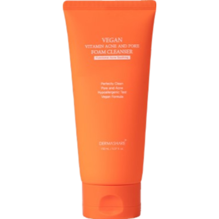 Espuma limpiadora vegana con vitamina A para acné y poros