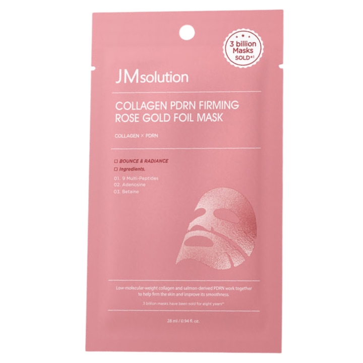 JMSOLUTION COLLAGEN PDRN FIRMING ROSE GOLD FOIL MASK_28 ML*10 EA