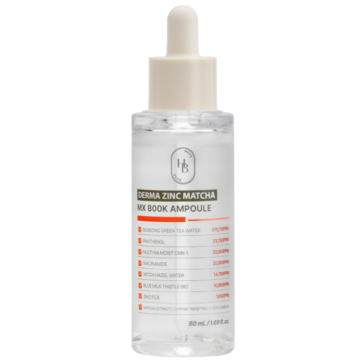 美容液 DERMACODE SHINE INFUSION AMPOULE HEVEBLUE DERMA ZINC MATCHA MX 800K AMPOULE | Hwahae Global