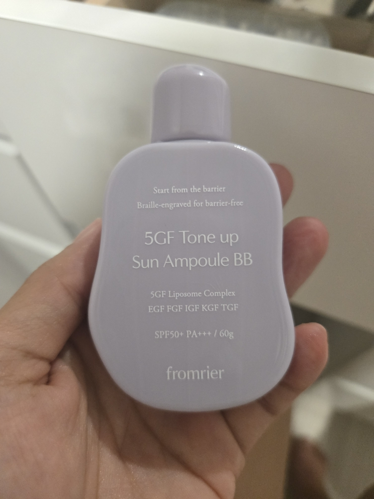 프롬리에 (fromrier) 5GF 톤업 선 앰플 비비 [SPF50+/PA+++] [보라] review image