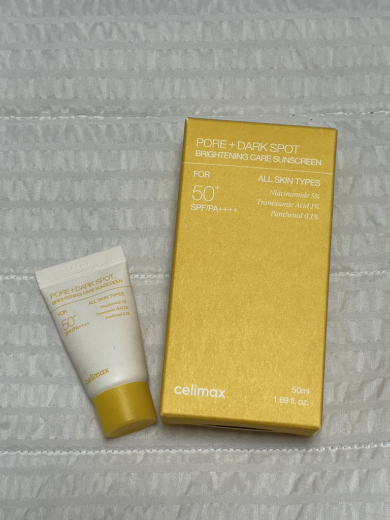 Real user review photo of pore+dark spot brightening care sunscreen [SPF50+/PA++++]