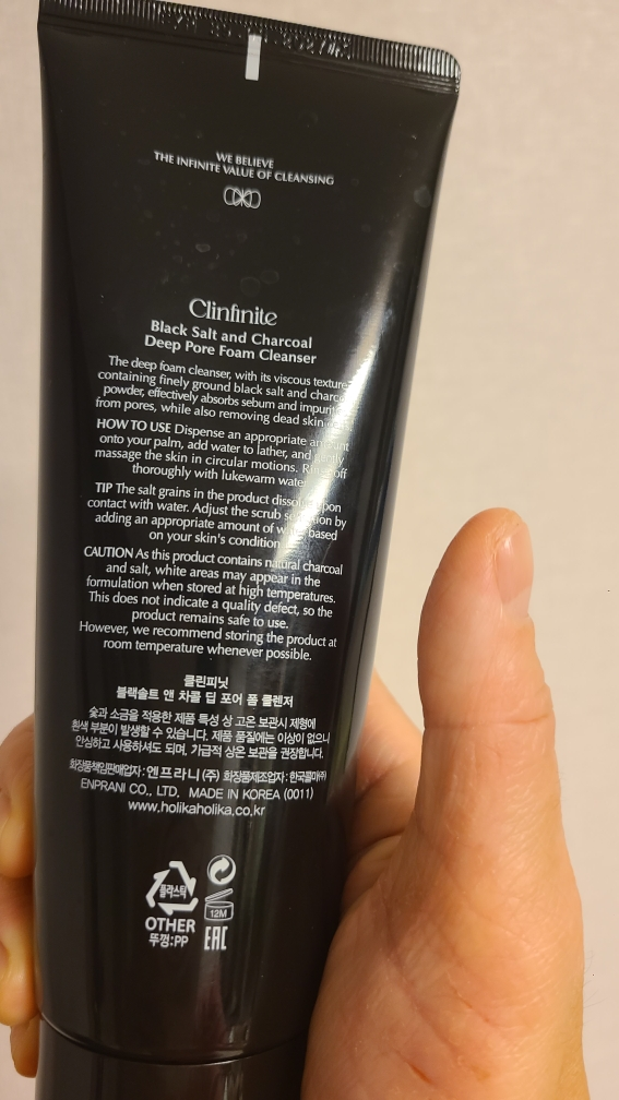 클린피닛 (Clinfinite) 블랙솔트 앤 차콜 딥 포어 폼 클렌저 review image