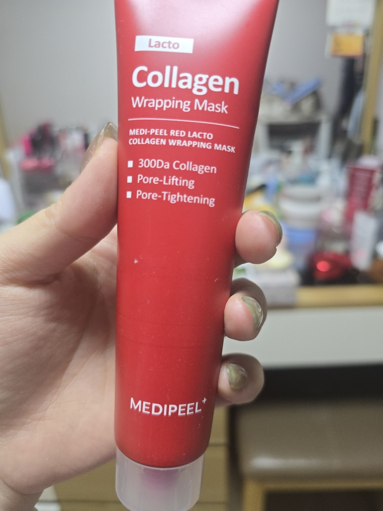 红色乳酸胶原蛋白面膜的真实用户使用照片