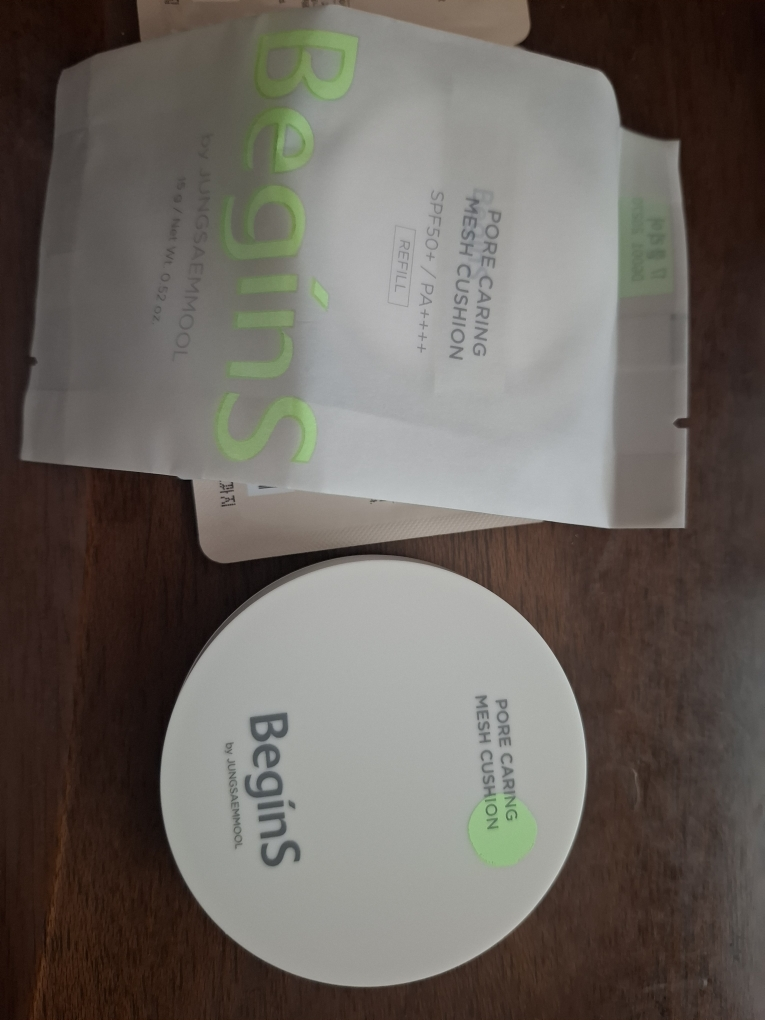 비긴스바이정샘물 (BeginSbyJUNGSAEMMOOL) 포어 케어링 메쉬 쿠션 [SPF50+/ PA++++] [17 클리어] review image