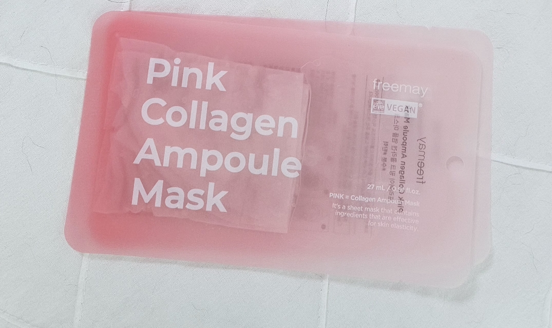 粉红色胶原蛋白安瓿面膜的真实用户使用照片