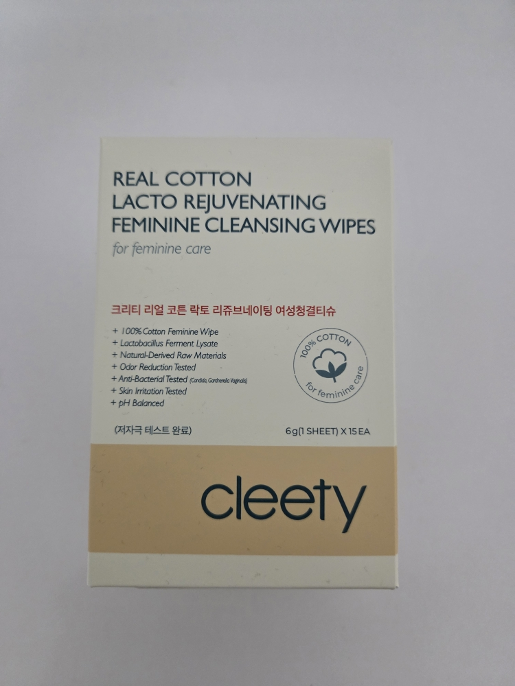 크리티 (cleety) 리얼 코튼 락토 리쥬브네이팅 여성청결티슈 [무향] review image