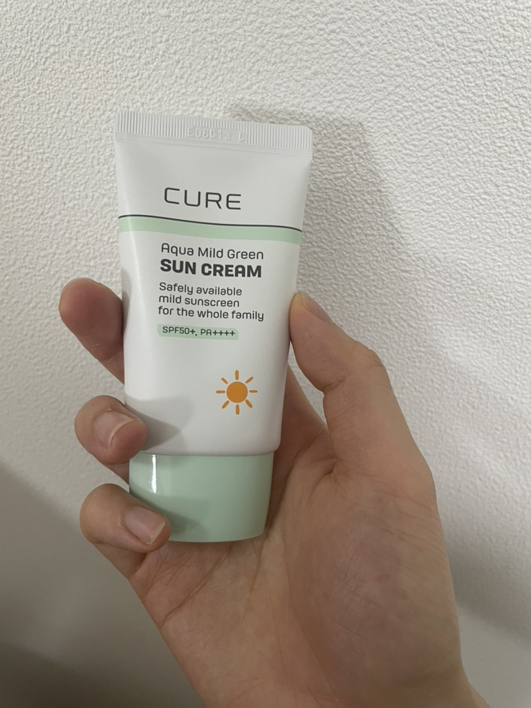큐어 (CURE) 아쿠아 마일드 그린 선크림 [SPF50+/PA++++] review image