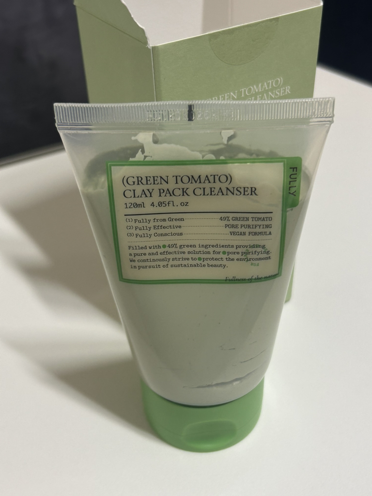 绿色番茄泥浆洁面膏的真实用户使用照片