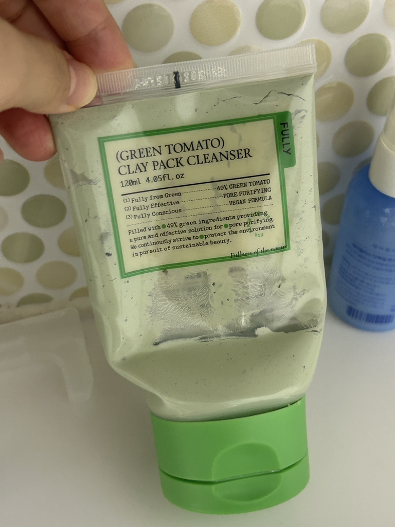 绿色番茄泥浆洁面膏的真实用户使用照片