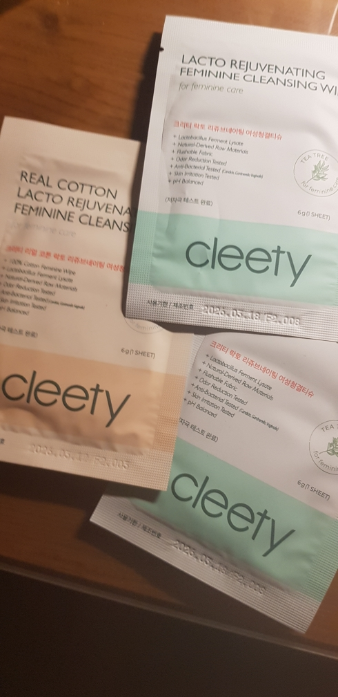 크리티 (cleety) 락토 리쥬브네이팅 여성청결티슈 [티트리] review image