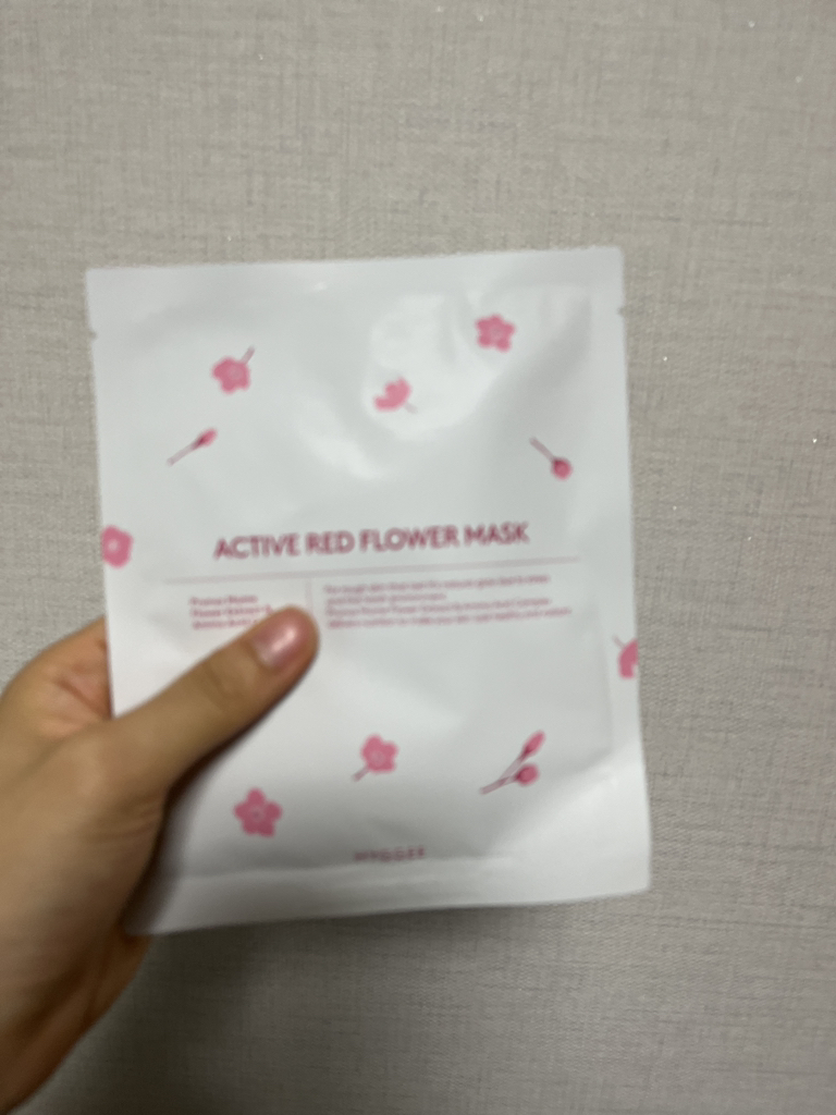 휘게 (HYGGEE) 액티브 레드 플라워 마스크 review image
