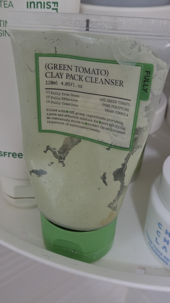 绿色番茄泥浆洁面膏的真实用户使用照片