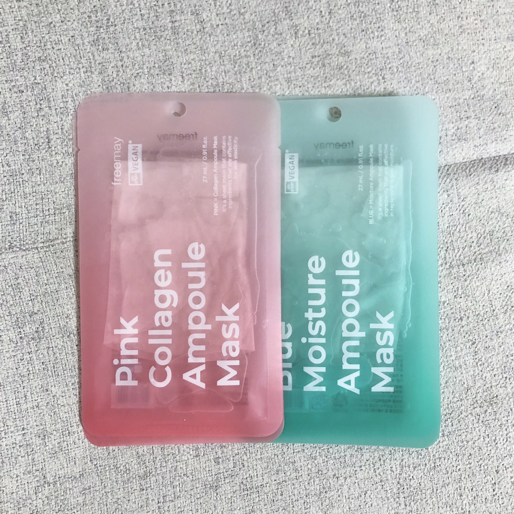 粉色胶原蛋白安瓶面膜的真实用户使用照片