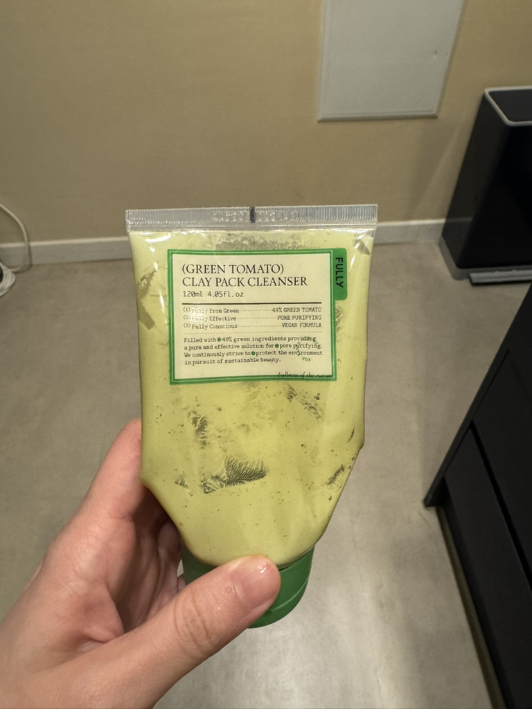 绿色番茄泥浆洁面膏的真实用户使用照片