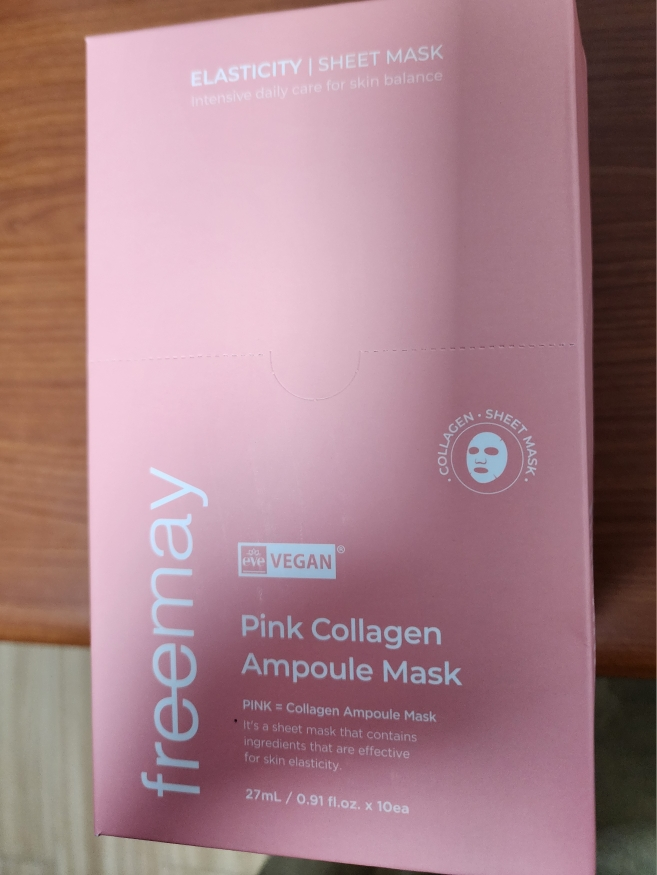 粉色胶原蛋白安瓶面膜的真实用户使用照片