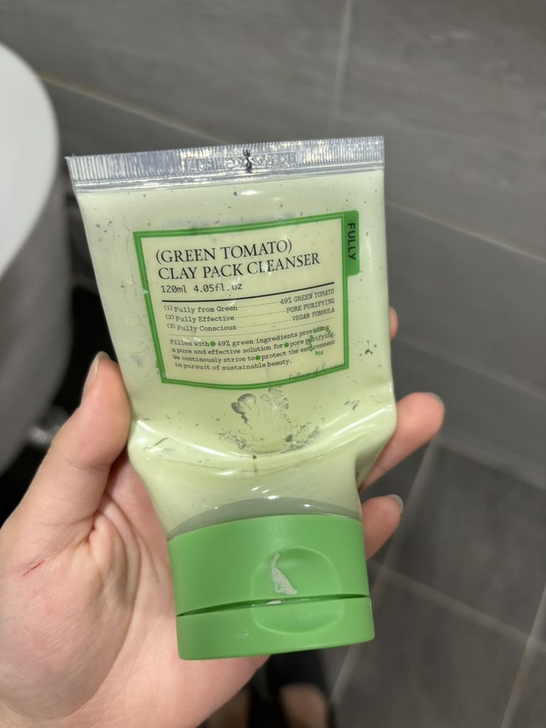 绿色番茄泥浆洁面膏的真实用户使用照片