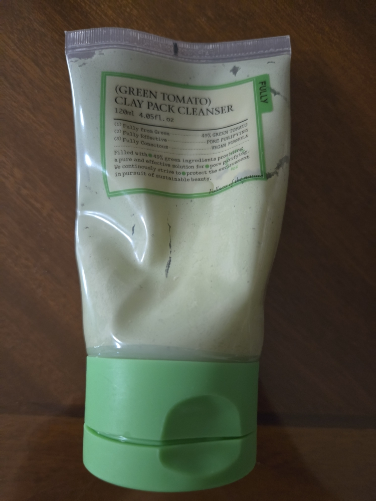 绿色番茄泥浆洁面膏的真实用户使用照片