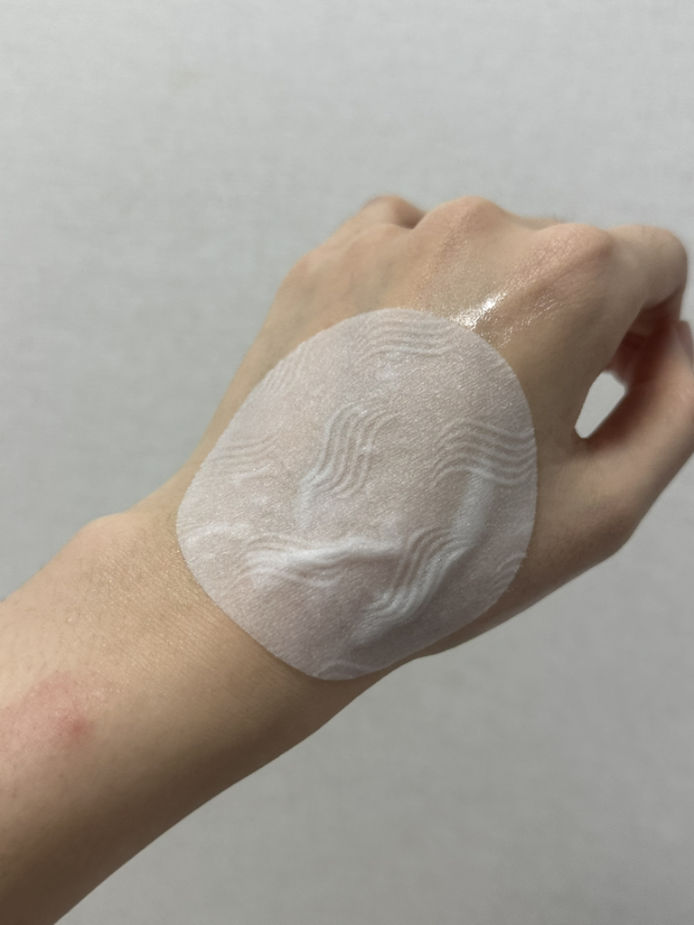 真正的玻尿酸蓝色化妆棉的真实用户使用照片