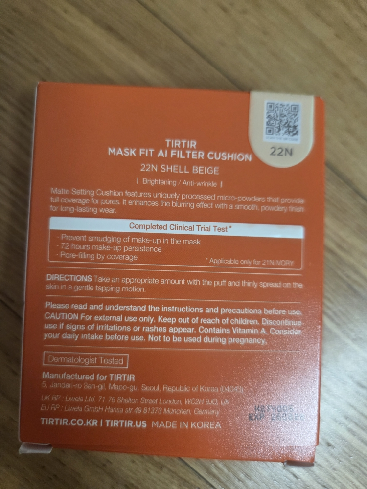 티르티르 (TIRTIR) 마스크 핏 AI 필터 쿠션 [SPF30/PA++] [22N 쉘베이지] review image