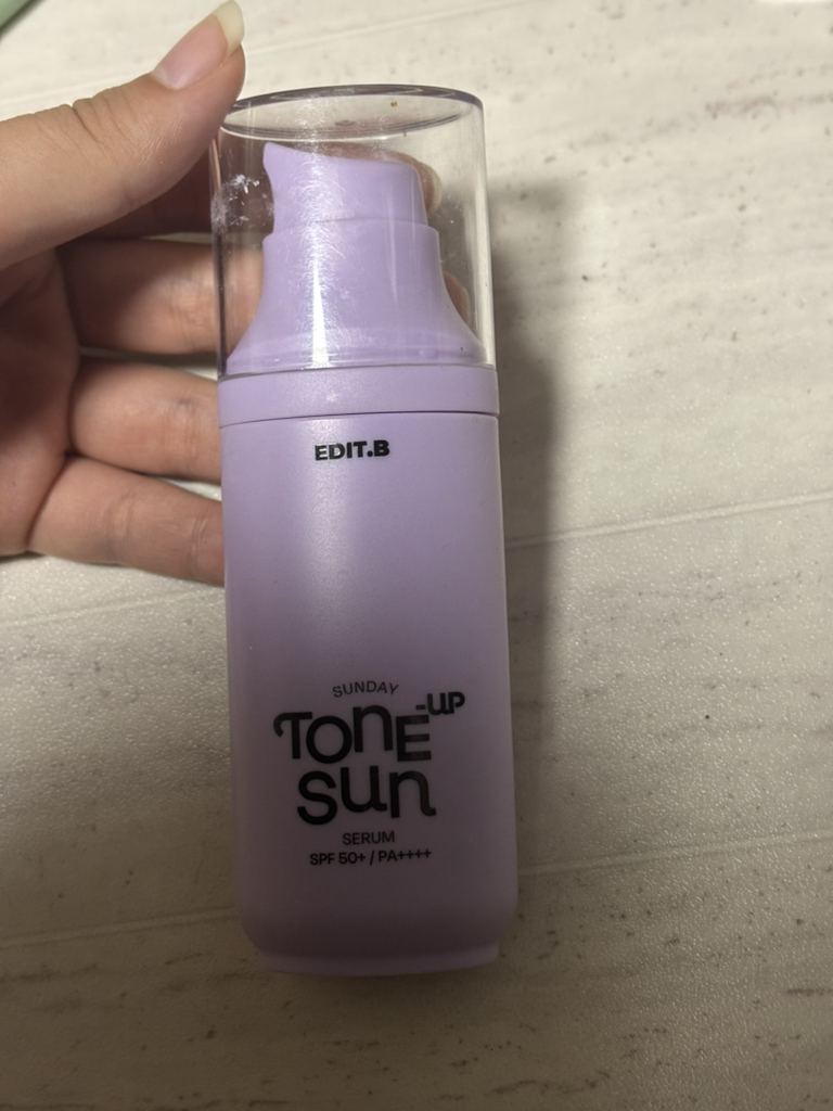 에딧비 (EDIT.B) 선데이 선세럼  [SPF50+/PA++++] [톤업/보라] review image