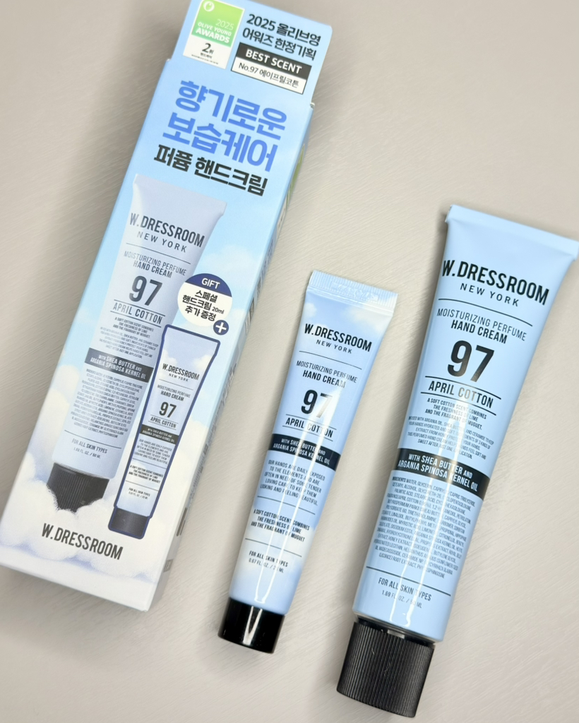더블유드레스룸 (W.DRESSROOM) 퍼퓸 핸드크림 [No.97 에이프릴코튼] review image