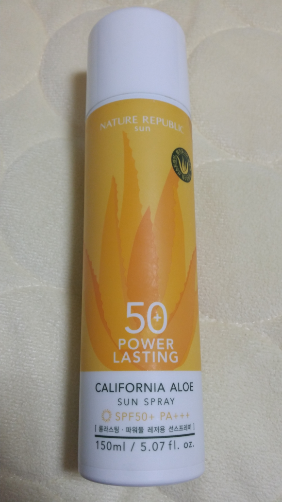Real user review photo of California Aloe Power Lasting Sun Spray [SPF50+/PA+++]
