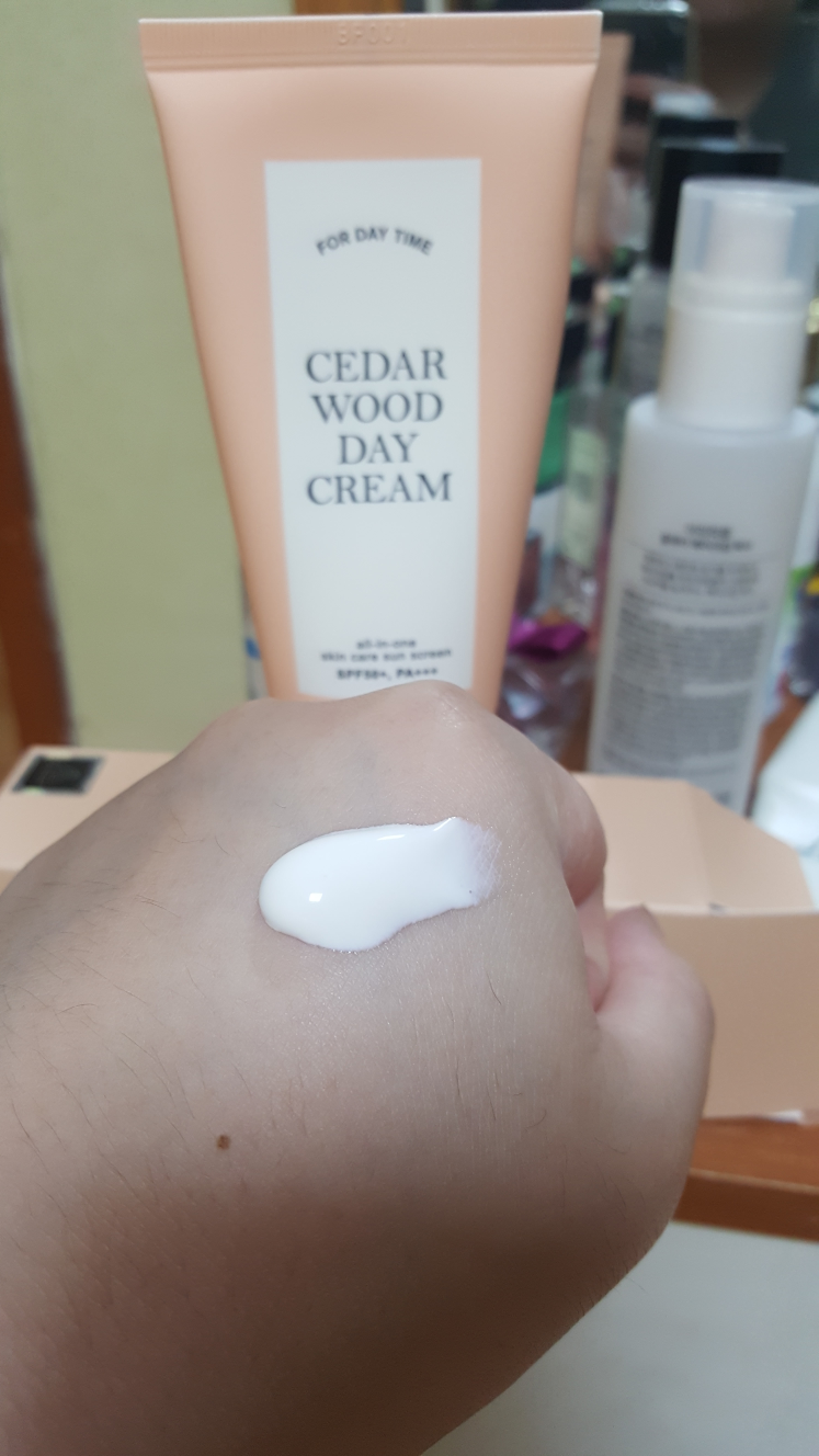 Real user review photo of Cedarwood Day Cream [SPF50+/PA+++]