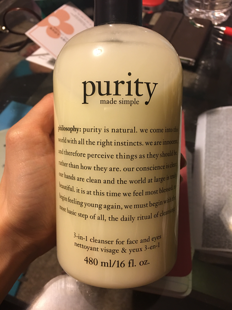 Real user review photo of Purity Made Simple 3 in 1 Cleanser for Face and Eyes
