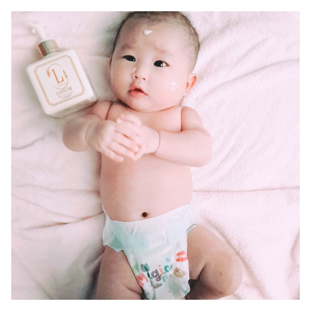 芝麻叶日用婴儿乳液的真实用户使用照片