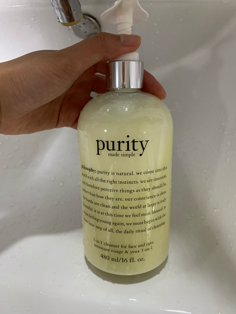 Real user review photo of Purity Made Simple 3 in 1 Cleanser for Face and Eyes