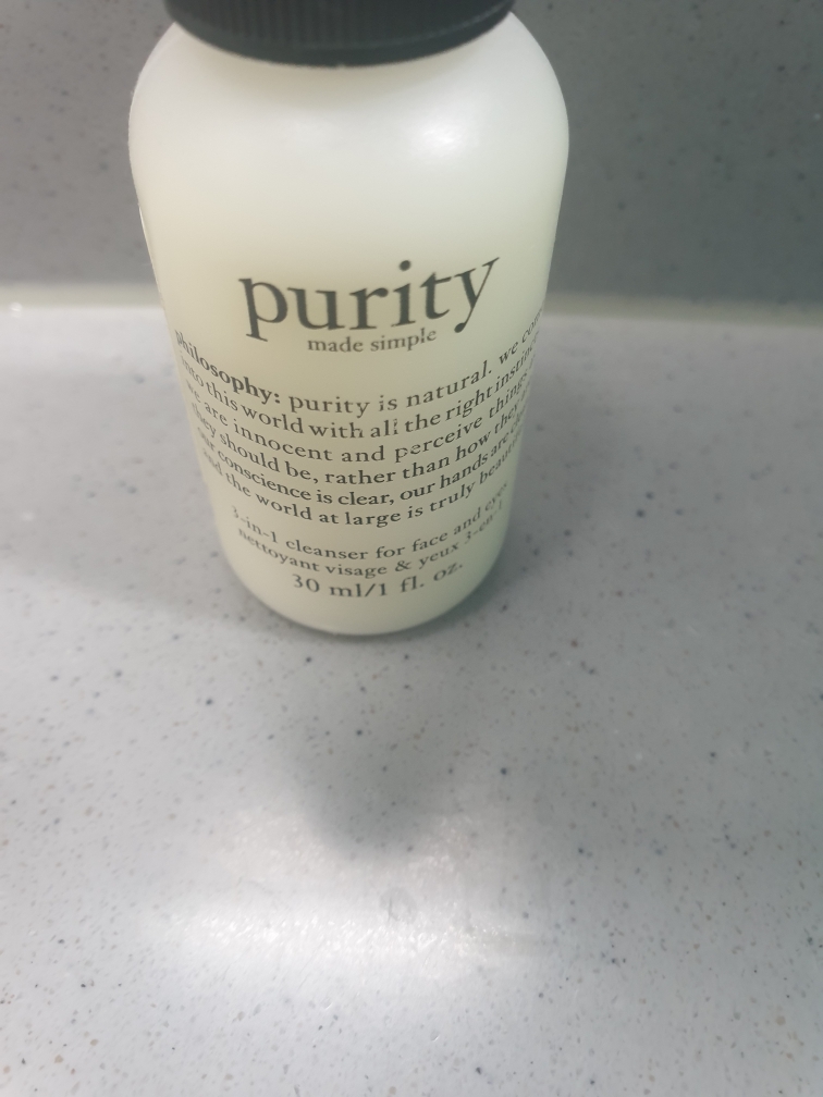 Real user review photo of Purity Made Simple 3 in 1 Cleanser for Face and Eyes