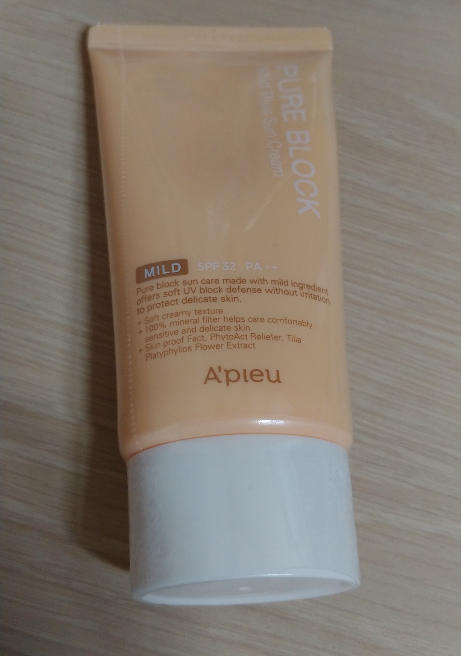 Real user review photo of Pure Block Mild Plus Sun Cream [SPF32/PA++]