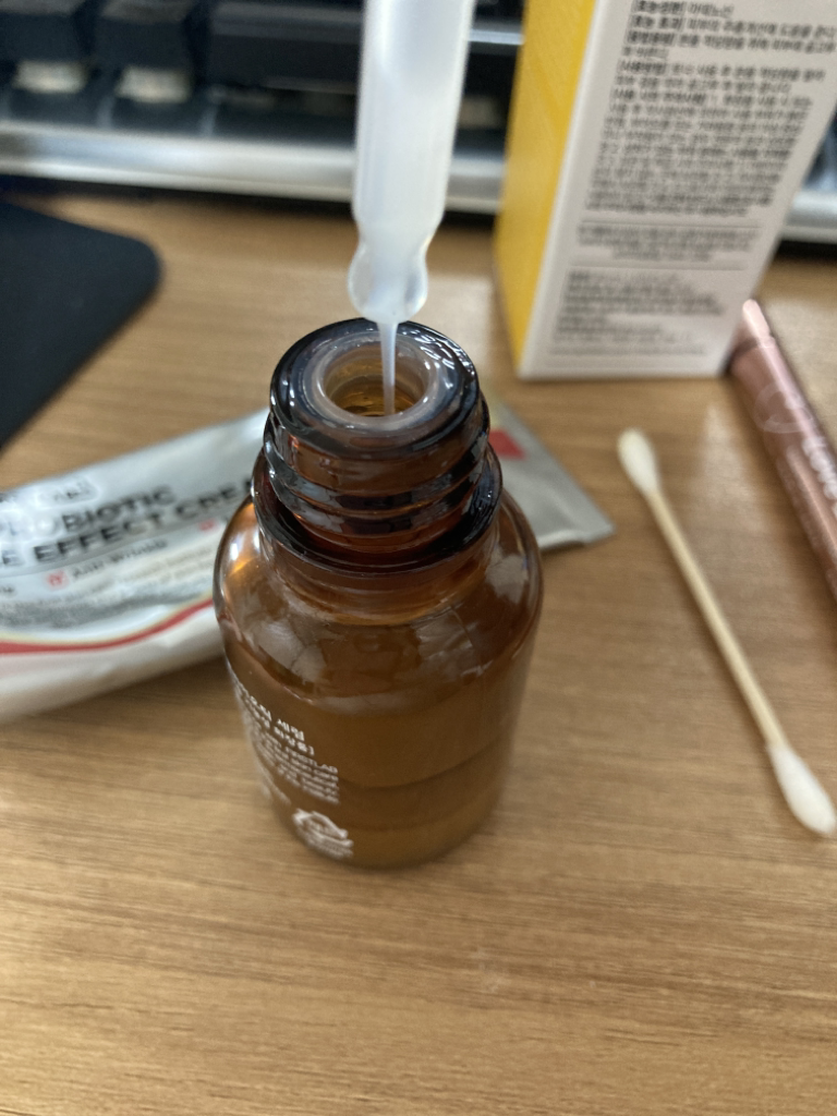 Real user review photo of probiotic serum