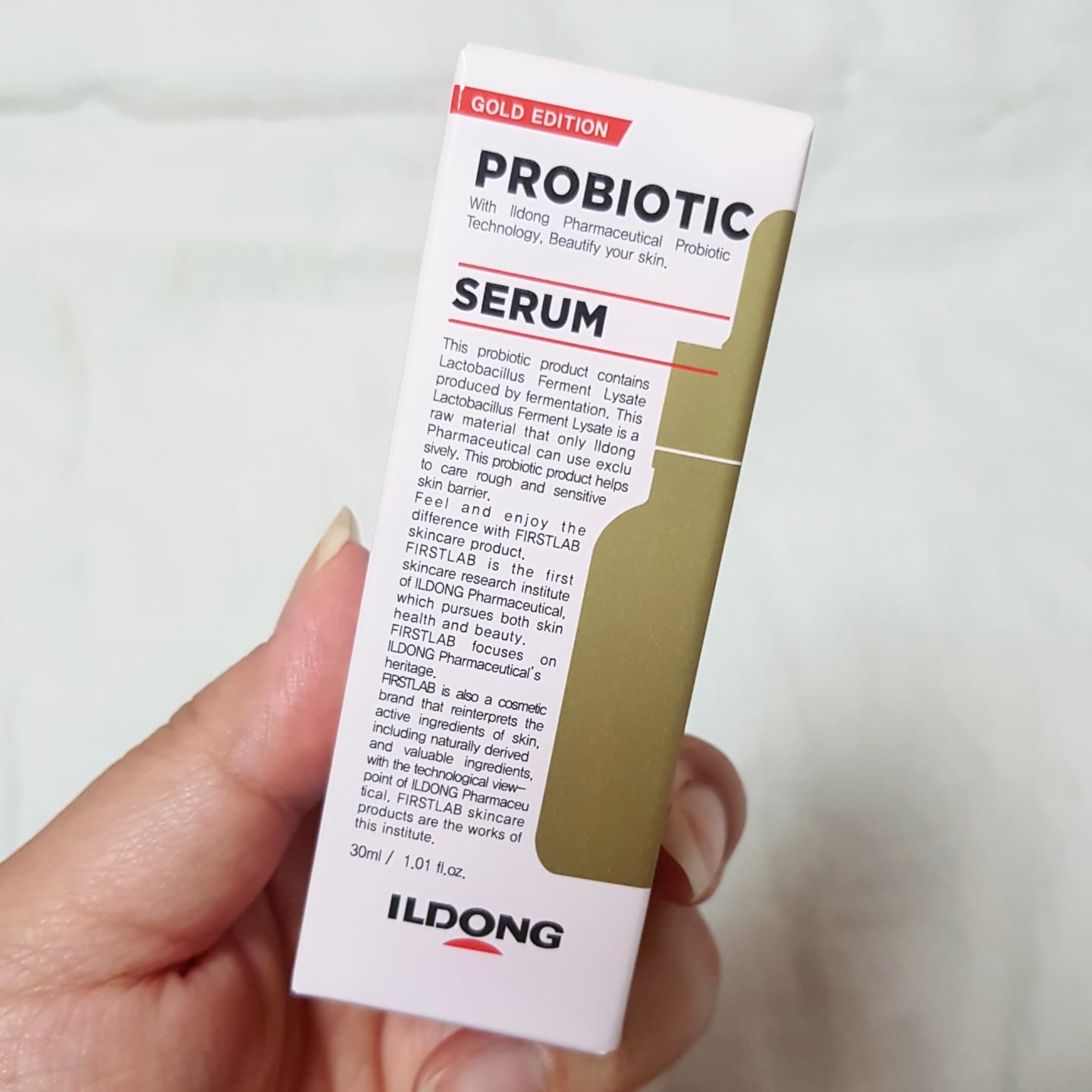 Real user review photo of probiotic serum
