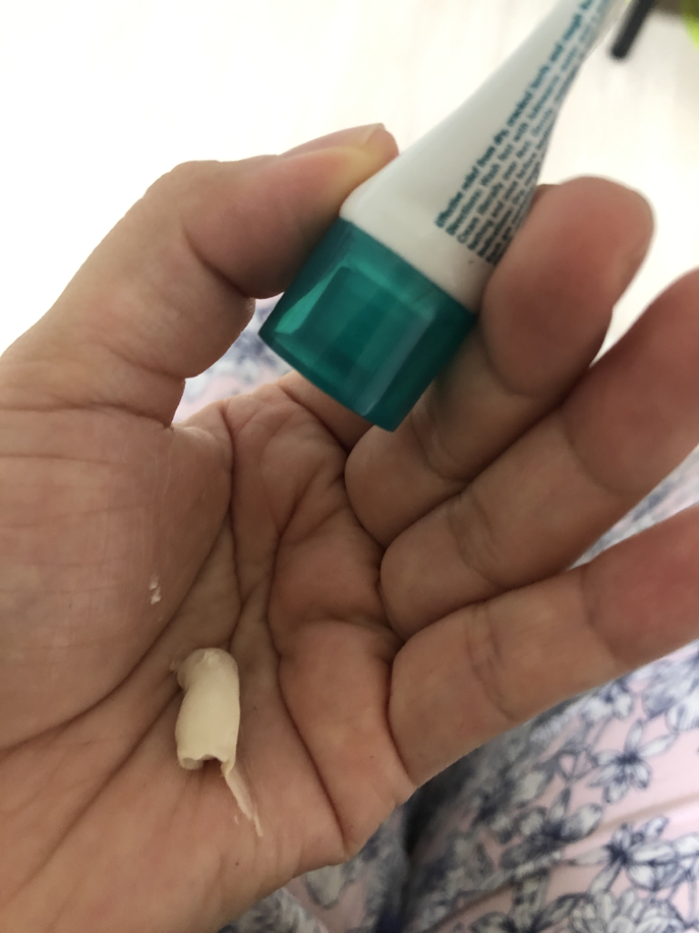 Real user review photo of foot care cream