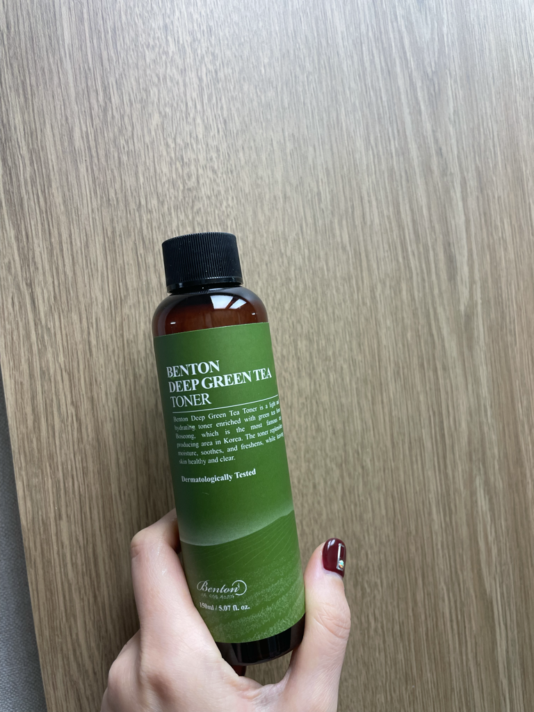 Real user review photo of deep green tea toner