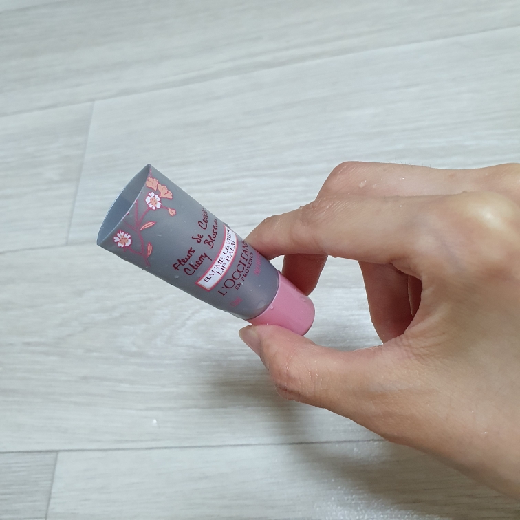 Real user review photo of Cherry Blossom Lip Balm