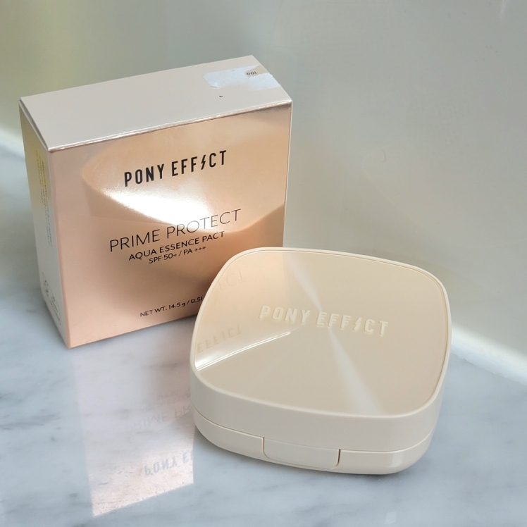 포니이펙트 (PONYEFFECT) 프라임 프로텍트 아쿠아 에센스 팩트 [SPF50+/PA+++] [001 아이보리] review image