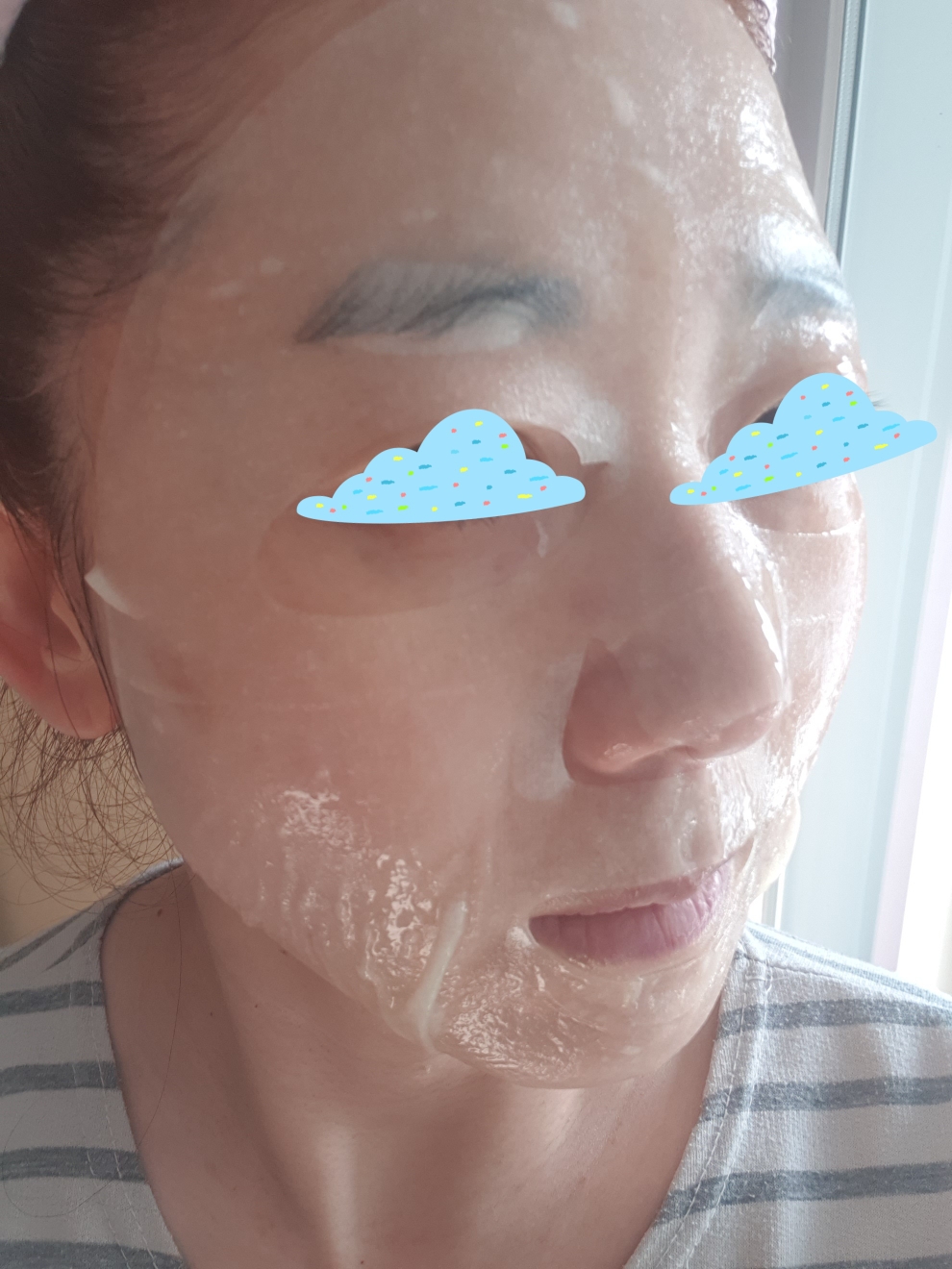 悦木之源三步美白面膜大包装的真实用户使用照片