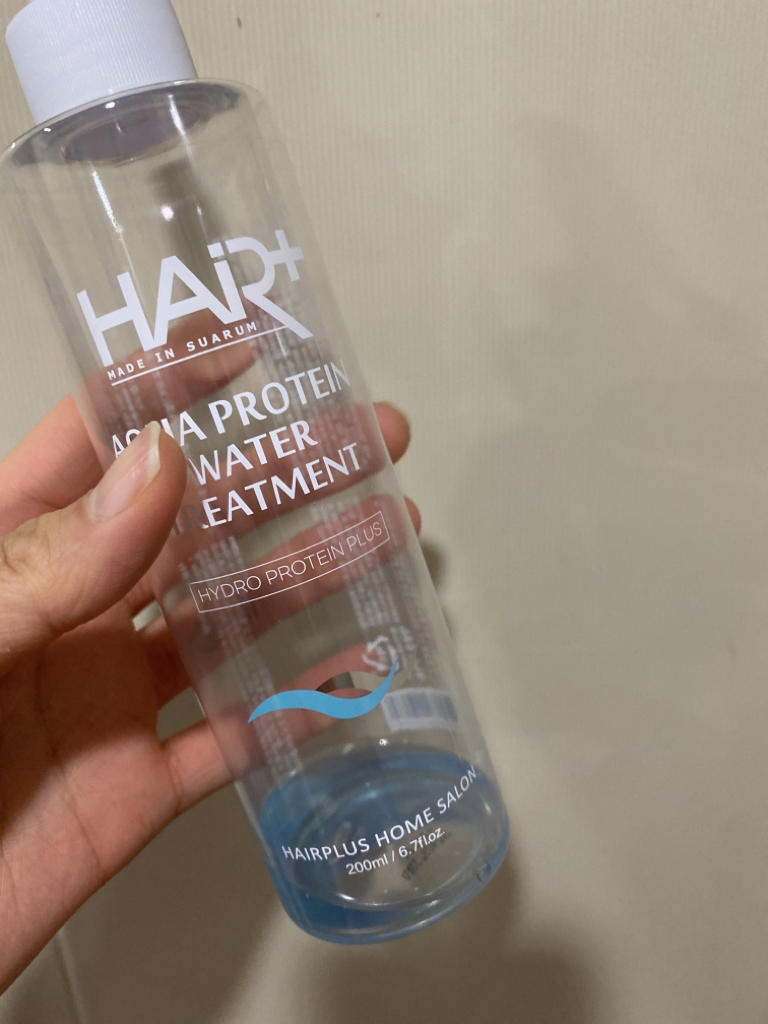 水蛋白质键水疗处理的真实用户使用照片