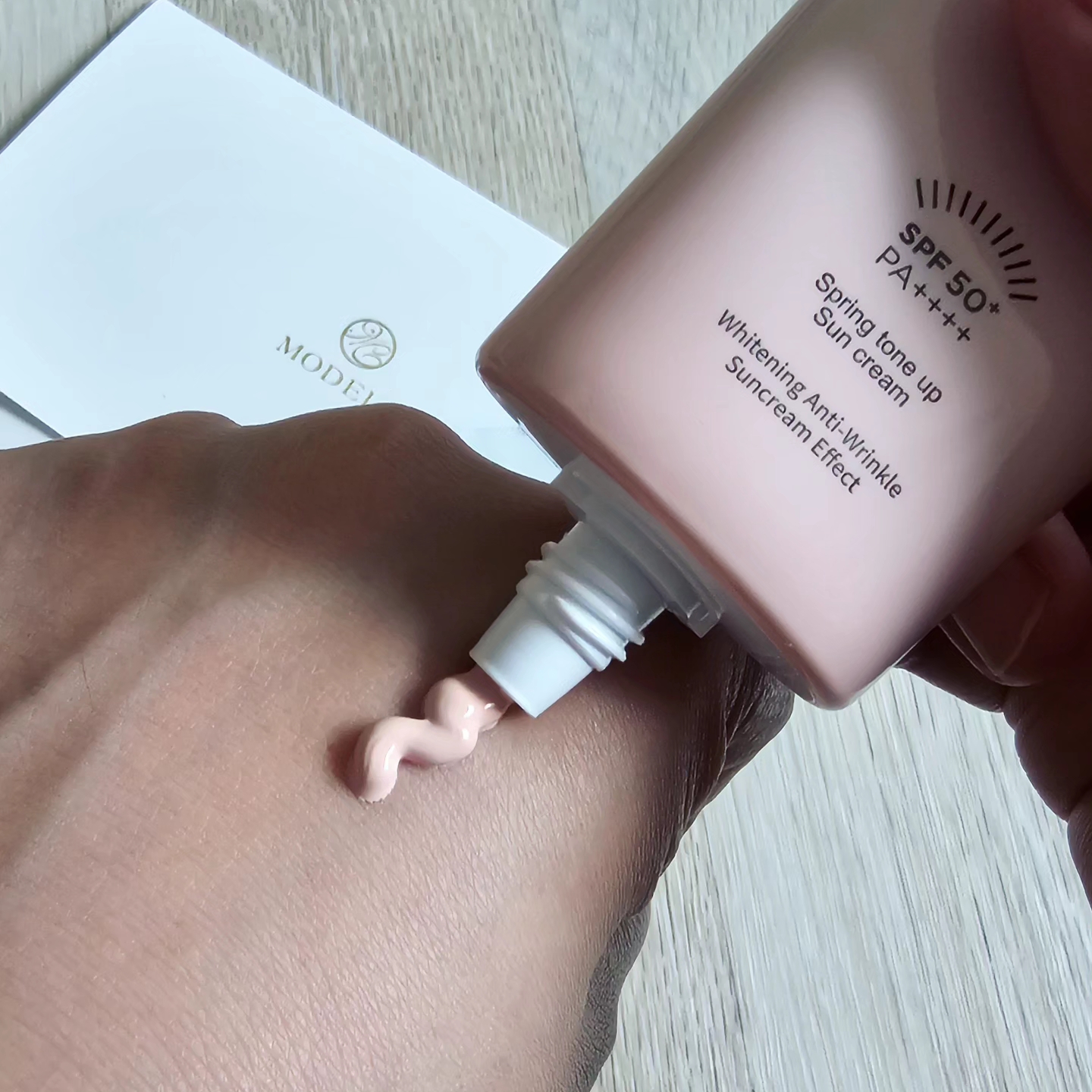 Real user review photo of Spring tone up Sun cream [SPF50+/PA++++]