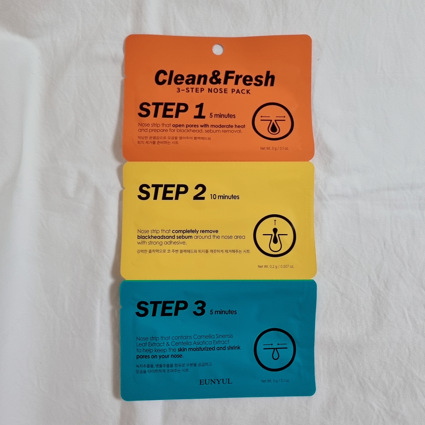 eunyul Clean & Fresh 3-stage nose pack review image