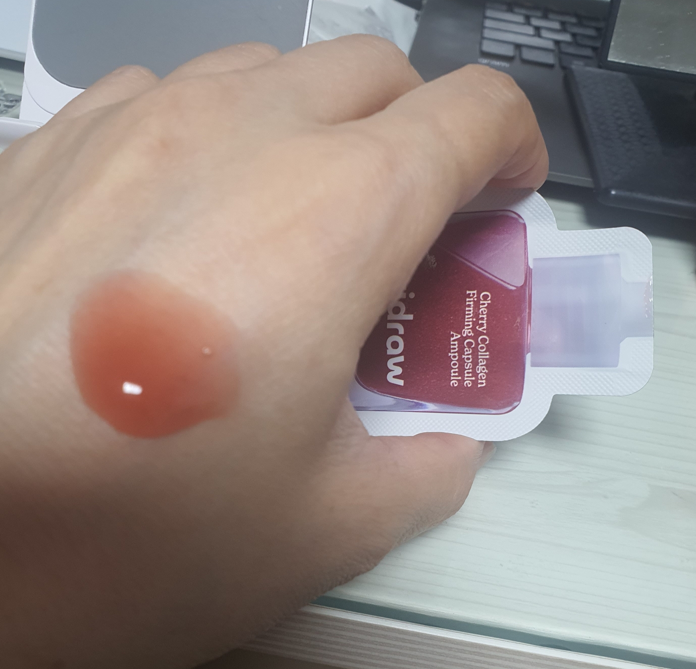 Real user review photo of Cherry Collagen Firming Capsule Ampoule